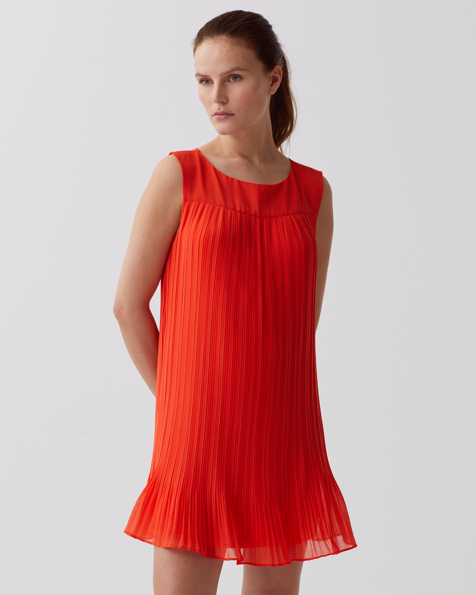 Riu ♡ Frill bolero pleats dress Blue Off The Shoulder Flowy Dress - Maxi Pleated Dress