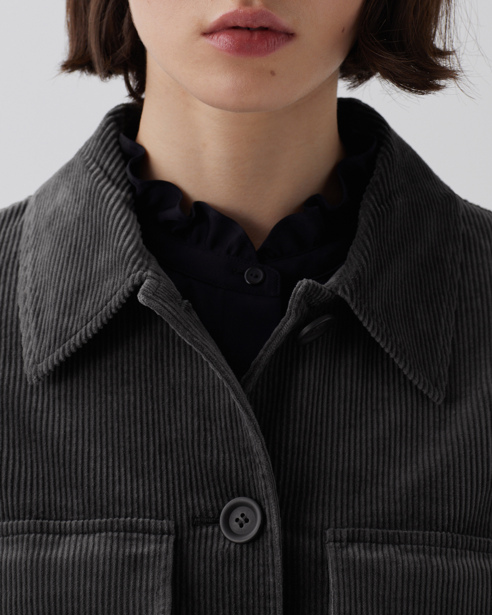 Corduroy jacket gray - Comptoir des Cotonniers Corduroy jacket gray - Comptoir des Cotonniers