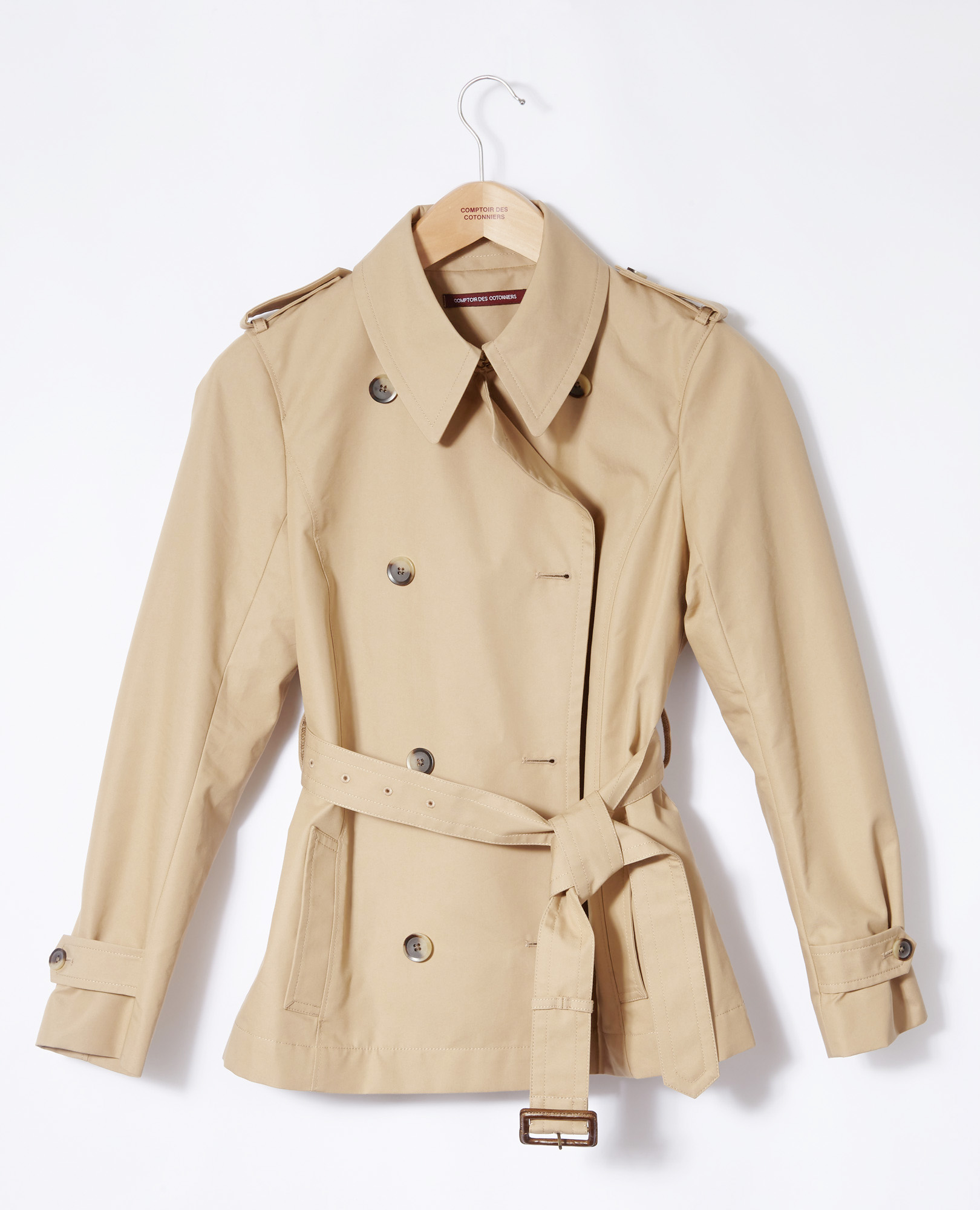 Short trench coat beige - Comptoir des Cotonniers
